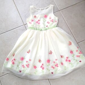 Girls size 8 Jona Michelle easter spring tulle dress, butterfly light yellow